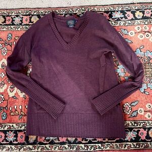 Pendleton Sweater Womens Small Purple Wool Blend Pullover V Neck